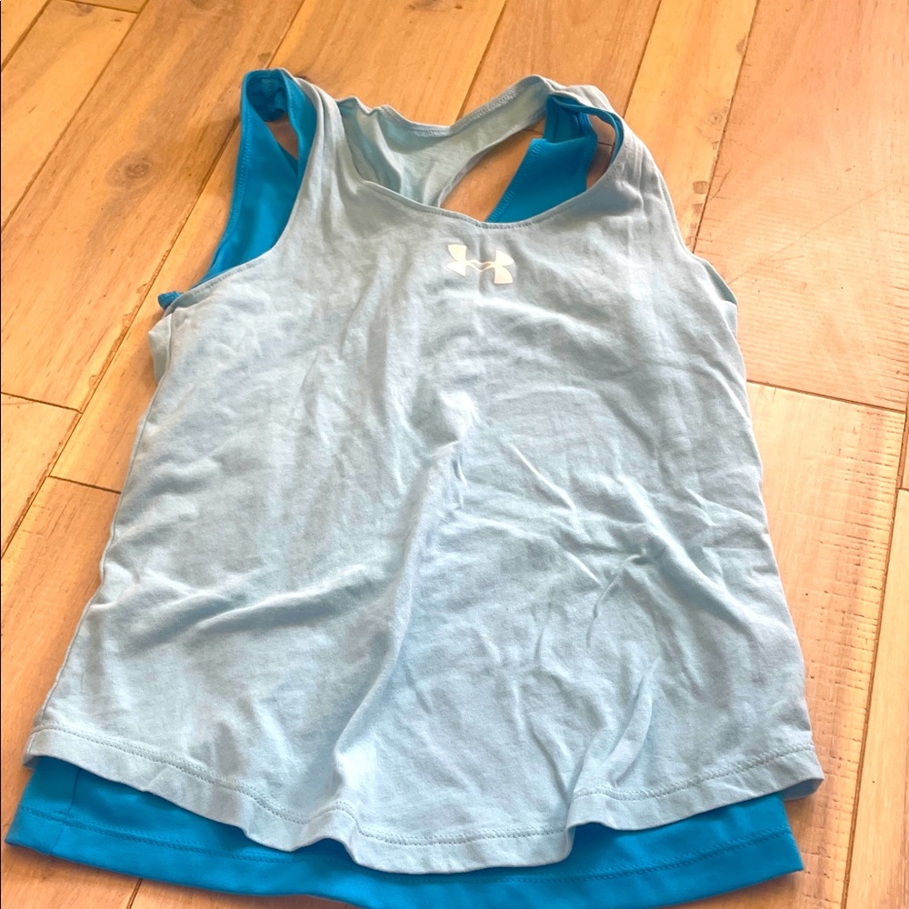 Under Armour Kids Light Blue and Teal Tank Top